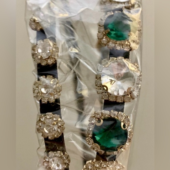 Double Layer Rhinestones Clear & Green 💚 Stunning Headband 🤍💚🤍 - Picture 8 of 8